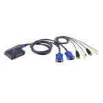 Conmutador KVM USB 2 Puertos Aten CS62U Azul