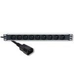 Régua de tomadas MCL 9 tomadas 19'' 250 V 16 A montagem em rack preta