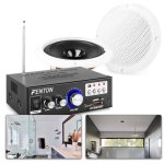 Altavoces Fenton Empotrables Bluetooth 2x40W IP44 con amplificador y mando