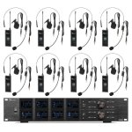 Micrófono Power Dynamics PD528B inalámbrico UHF con 8 transmisores de bolsillo