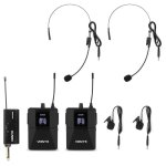 Microphone Vonyx WM552B UHF sans fil avec 2 émetteurs et récepteur
