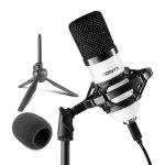 Micrófono Vonyx CM300W USB condensador blanco con kit completo