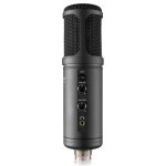 Micrófono Power Dynamics PCM120 USB cardioide con control volumen y luz azul