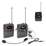 Micrófono Power Dynamics TG40 UHF con transmisor y dos receptores para equitación