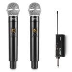 Micrófono Vonyx WM552 inalámbrico UHF dual plug-and-play con receptor