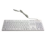 Clavier MCL Waterproof IP68 membrana filaire USB + PS/2 AZERTY français blanc