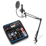 Micrófono Vonyx CMS400 USB cardioide con mezclador VMM-P500 y brazo articulado