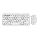 Teclado Logitech Pebble 2 Combo inalámbrico compacto AZERTY blanco con ratón silencioso