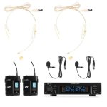 Micrófono Power Dynamics PD220B UHF dual con receptor y 2 bodypacks