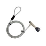 Câble antivol DLH DY-CS4112 pour portables Dell avec encoche Wedge, 1,8 m, clé, argent