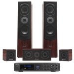 Fenton Home Cinema 510W RMS Bluetooth 5.0 Karaoke USB MP3 Madera Nogal
