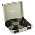 Tocadiscos Audizio RP111G 2 W RMS RCA auriculares, correa, maleta verde