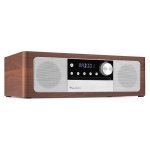 Audizio Lunata – Radio Dab+ Con Reproductor De Cd, Bluetooth 5.3, Hdmi Arc Y 100w – Color Madera Oscura Con Frontal Plateado