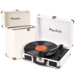 Tocadiscos Audizio Rp116cr Con Estuche - Reproductor De Lp Con Altavoces - Entrada/salida Bluetooth - Color Crema