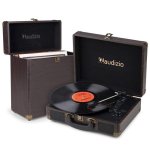 Tocadiscos Audizio RP116DW Bluetooth bidireccional con altavoces y estuche RC32 marrón