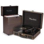Tocadiscos Audizio RP114W con altavoces integrados, digitalización MP3 y estuche