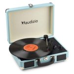 Tocadiscos Audizio RP116BL Bluetooth AUX USB para MP3 Tracción por correa, azul