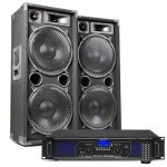 Combinación de altavoces y amplificador Fenton MAX212 2800W Bluetooth USB MP3