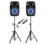 Sistema de sonido activo Vonyx VPS082A 400W Bluetooth USB Micrófono Soportes