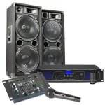Pack sonido Max MAX212 2800W Bluetooth MP3 2 micrófonos 3 canales