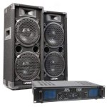Sistema sonido Max MAX28 800W + Amplificador SkyTec SPL1000 1000W Cable 10m