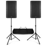 Conjunto altavoces activos Vonyx VSA150S 1000W Bluetooth con soportes