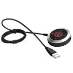 Auriculares Jabra Evolve 80 com controlador USB com cabo preto e prata