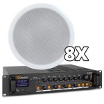 Sistema sonido Power Dynamics CSPB8 8 altavoces 100V Bluetooth 120W RMS