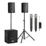 Sistema sonido Vonyx VX0812BT 800W Bluetooth USB/SD con micrófonos inalámbricos