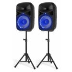 Sistema de sonido activo Vonyx VPS102A 600W Bluetooth USB SD Micrófono LED