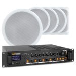 Amplificador Power Dynamics PDV120MP3 120W RMS Bluetooth Radio MP3 4 Zonas