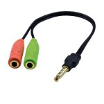 Cable audio MCL CG-705 3,5mm mâle vers 2x 3,5mm femelle 0,2 m noir