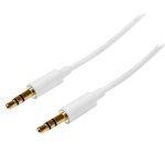 Cavo Audio Stereo 3,5 mm StarTech MU1MMMSWH 1 m Bianco Maschio a Maschio
