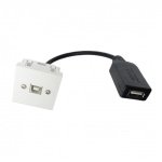 Câble USB Neklan Plastron 45x45 Hembra à Hembra 0,2 m USB 2.0 Noir Blanc