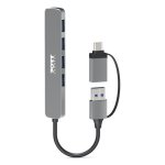 Hub Port Designs 4 Ports 5000 Mbit/s Modell 900161 Aluminium Silber
