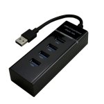Hub MCL 4 Ports 5 Gbit/s USB 3.2 Gen 1 USB3-M104B/N Schwarz kurzes Kabel