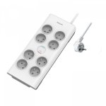 Multiprise MCL SPN7080WA/19 8 prises avec protection et interrupteur 2 m