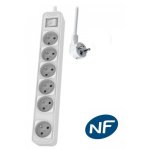 Multiprise MCL CHP2164WB/19 6 prises avec interrupteur géré et protection