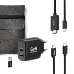 Ladegerät Port Designs 65W GaN USB-C und USB-A, Schwarz