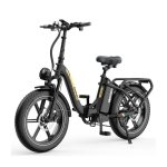 Bicicleta Eléctrica Plegable OVIVO C2 Pro 250W 48V 18Ah 20" Fat Tire Negro Oro