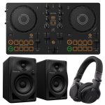 Pioneer DJ Bundle Starter Controladora DJ 2 Canales + Monitores de 4'' + Auriculares DJ Profesional
