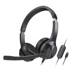 Auriculares Creative Chat USB con cable USB-C, cancelación de ruido, micrófono y uso oficina, negro