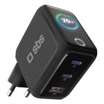 Chargeur SBS TETRGANTFT70WK 30W 3 Ports USB-C et USB-A Charge Rapide Noir