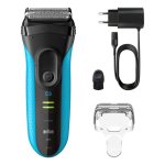 Máquina de Barbear Facial Braun Series 3 3040s Sem Fios 45min Seco e Molhado 3 Lâminas