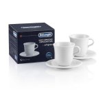 Tasse DeLonghi DLSC309 Set 2 tasses avec soucoupe porcelaine blanche