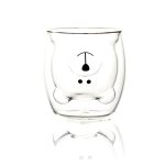 Vaso De Doble Pared De Cristal. Capacidad: 250 Ml. Diseño De Oso.