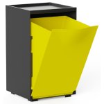 Cubo Apilable De Reciclaje De Plástico Con Apertura Frontal - Color Amarillo - Medidas: 46x28x27 Cm