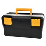 Caja Herramientas De Plástico Con Asa | Color Negro Y Amarillo | Medidas: 42x23x22 Cm
