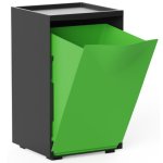 Cubo Apilable De Reciclaje De Plástico Con Apertura Frontal - Color Verde - Medidas: 46x28x27 Cm