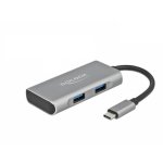 Hub DeLOCK 4 Ports 10 Gbps USB 3.2 Gen 2 Type-C und Type-A kompakt